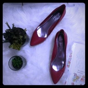 BCBG Paris Kitten Heels Flats Pointy Toe Red